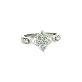 18k White Gold and Diamond Fancy Ring in size 5.5 and total gold weight of 3.32g